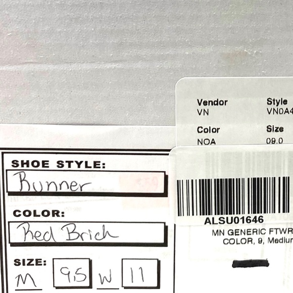 VANS Runner Sneakers Low Top Shoes Men's Size Casual Suede Red ALSU01646 - Picture 8 of 9